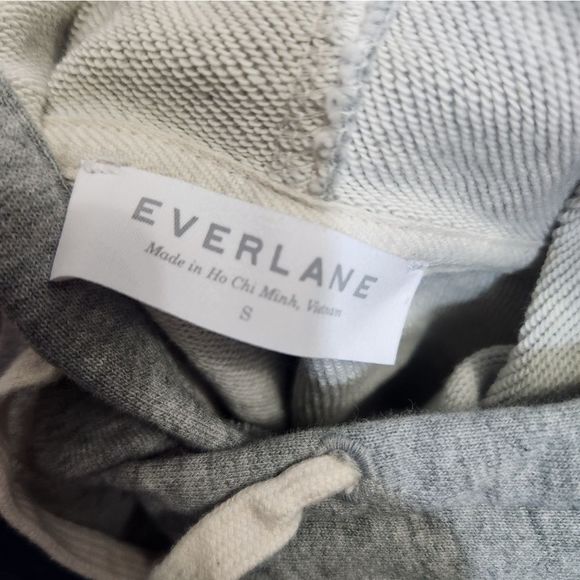 Everlane grey pink graphic  100% human typography hoodie sweatshirt size small - Picture 12 of 12